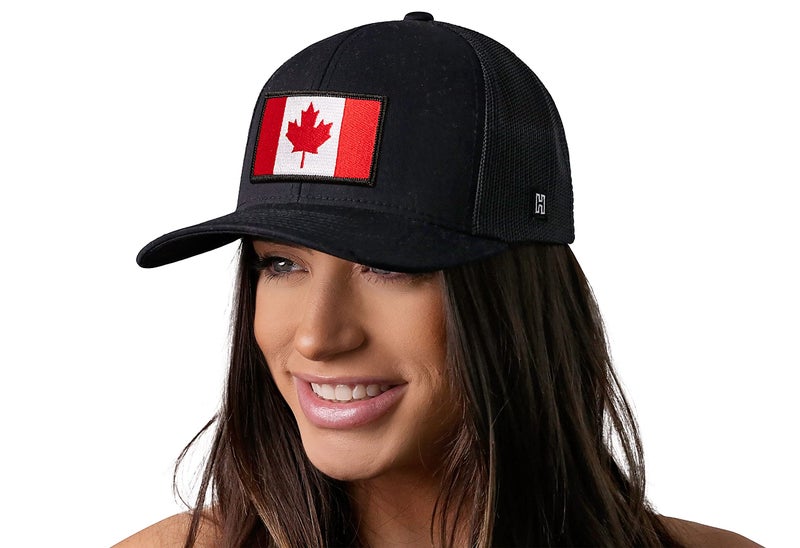 HAKA Canada Flag Black Trucker Hat â€“ Canada Mesh Snapback Cap for Men, & Women Golf Baseball Dad Hat - Image 4